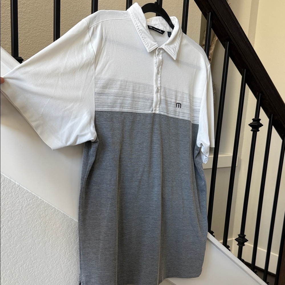 Travis Mathew Golf Men's White and Gray polo